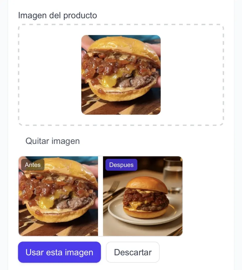 Ejemplo IA — Mesa servida